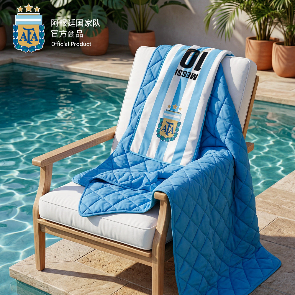 Argentina AFA Messi #10 Jersey Pillow Blanket 2-in-1